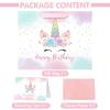 13" Large Unicorn Birthday Gift Bag with Card and Tissue Paper for Baby Girls and Kids Birthday (13in Pink) view 3