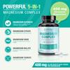 Magnesium Complex Supplement - Chelated Magnesium Glycinate, Citrate, Taurate, Malate, Oxide Capsules - High Absorption Magnesium for Sleep, Leg Cramps, Muscle Relief, 400mg, 120 Veggie Capsules view 3
