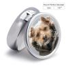 Pill Box Round Pill Case for Purse & Pocket Puppy in Snow 3 Compartment Medicine Pill Organizer Portable Travel Pillbox Medicine Vitamin Cod Liver Oil Storage Box view 2