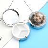 Pill Box Round Pill Case for Purse & Pocket Puppy in Snow 3 Compartment Medicine Pill Organizer Portable Travel Pillbox Medicine Vitamin Cod Liver Oil Storage Box view 4