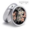 Pill Box Round Pill Case for Purse & Pocket Embroidery Floral 3 Compartment Medicine Pill Organizer Portable Travel Pillbox Medicine Vitamin Cod Liver Oil Storage Box view 2