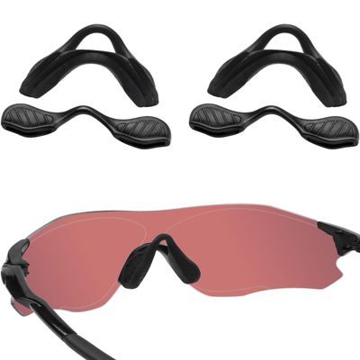 Acefrog 2 Pairs Upgraded Nose Pads for Oakley EV Zero Path OO9308, EV Zero Pitch OO9383 OO9388, EV Zero Range OO9327 OO9337, EV Zero Series Sunglass, Push-in Nose Piece Replacement, Black, Anti-Slip