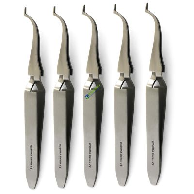 5 Pieces Dental Buccal Tube Tweezers Slim Orthodontic Bracket Holding Placing Positioning