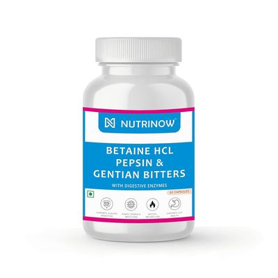 Generic Viva Betaine HCL Pepsin Gentian Bitters | with Digestive Enzymes | Supports Healthy Gut, Digestion, Gas & Acidity Problems and Boosts Metabolism (60 Veg. Capsules)