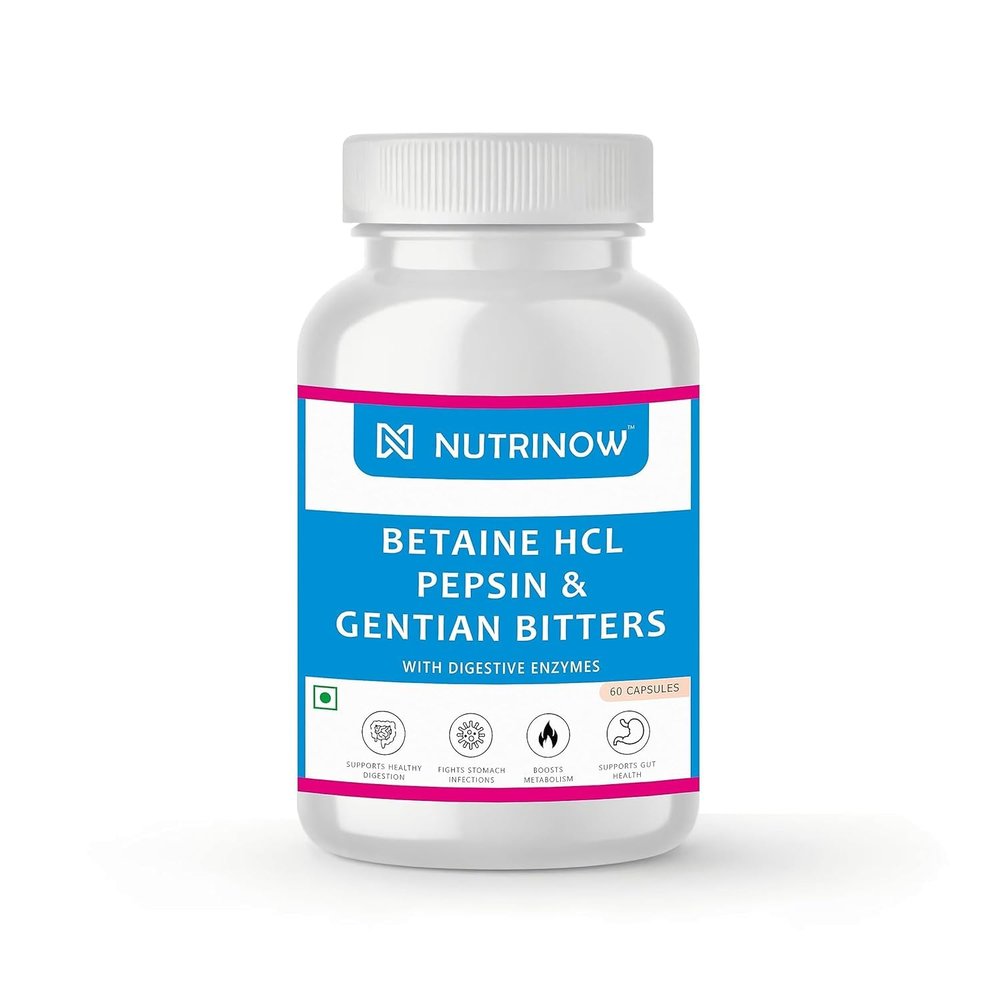 Generic Viva Betaine HCL Pepsin Gentian Bitters | with Digestive Enzymes | Supports Healthy Gut, Digestion, Gas & Acidity Problems and Boosts Metabolism (60 Veg. Capsules)
