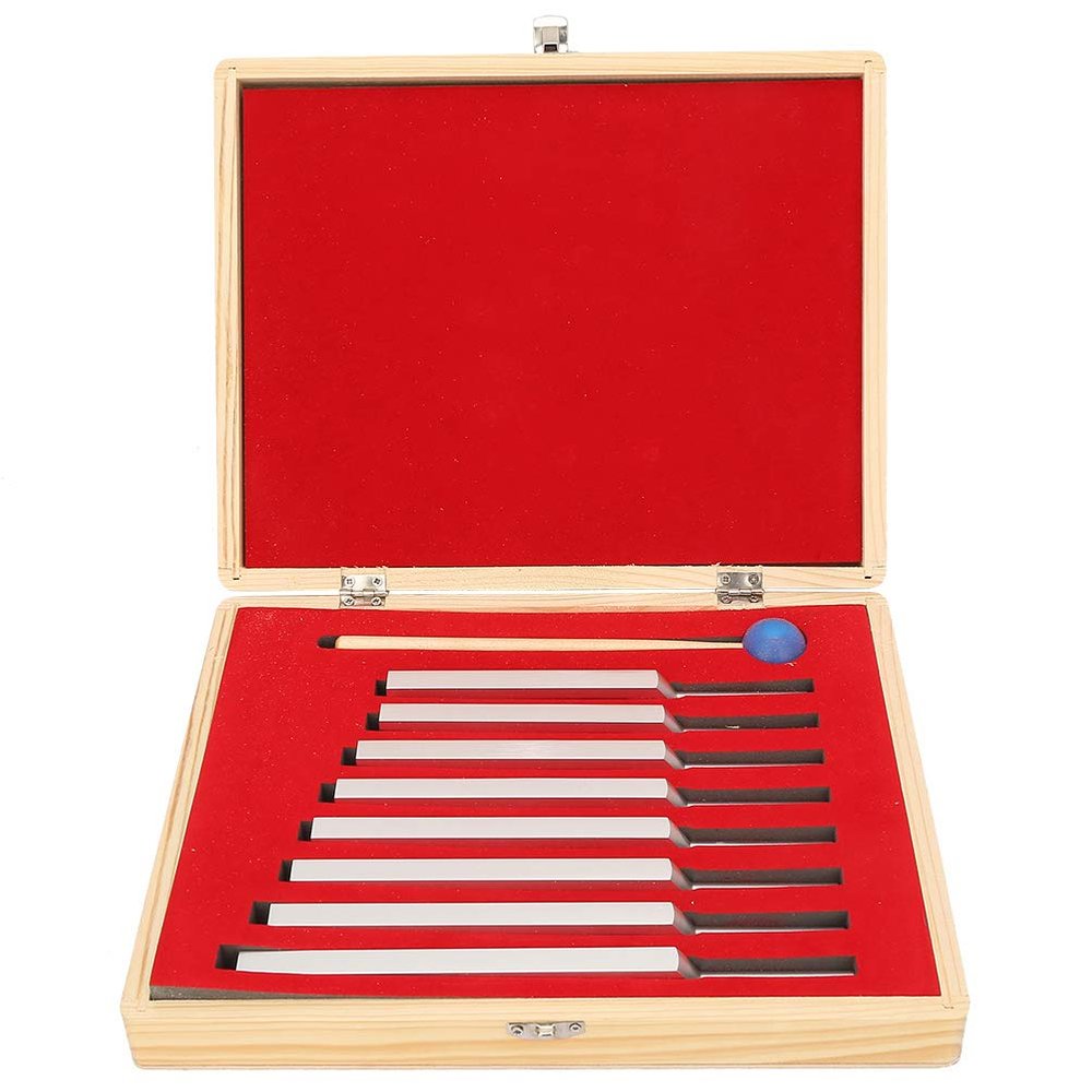 Brilluxa Tuning Forks Healing Set, 8-Piece Aluminum Neurological Sound Therapy, 256-512 Hz Frequency, for Yoga and Wellness