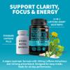 12-in-1 Nootropic Brain Supplement with Caffeine Anhydrous - Ginkgo Biloba for Brain Support, Memory, Focus - B12, Alpha GPC, L Theanine, Choline Supplements with Bioperine, 1321mg, (60ct, Pack of 2) view 2