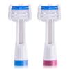 Triple Bristle Replacement Brush Head Refills | Innovative 3 Head Design | Compatible with Triple Bristle Brand Sonic Toothbrush | Color Changing Indicator Bristles | 2 Pack (Blue & Pink) view 1