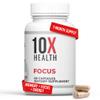 10X Health Focus Rhodiola Rosea - Brain Supplements for Memory and Focus - 60 Capsules Focus Supplement, Memory Supplement for Brain Health with Ginkgo Biloba, Huperzine A - Ginkgo Biloba Capsules view 1
