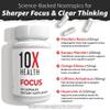 10X Health Focus Rhodiola Rosea - Brain Supplements for Memory and Focus - 60 Capsules Focus Supplement, Memory Supplement for Brain Health with Ginkgo Biloba, Huperzine A - Ginkgo Biloba Capsules view 4