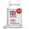 10X Health Zinc Supplements - Contains Zinc 30mg for DNA & Protein Synthesis, Overall Wellness & Immune Support Supplement - Highly Absorbable Vitamins (60 Capsules) view 1