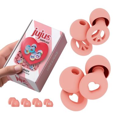 2-Pack JuJus, Reusable Concert Earplugs, Noise-Reducing | Perfect for Sleep, Focus, Noise Sensitivity, Travel & Concerts | NRR 25db | Customizable Fit