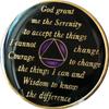 25 Year AA Medallion Metallic Purple Tri-Plate Sobriety Chip view 2