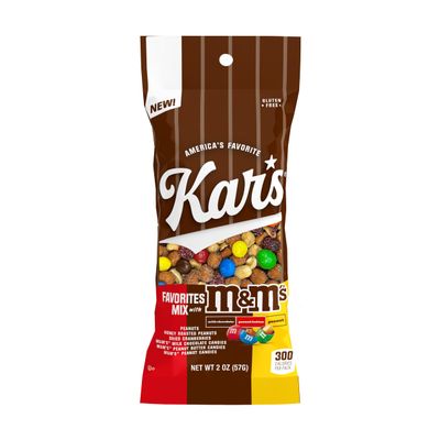Kars Nuts Favorites Mix with M&M'S Candies Trail Mix, 2oz Grab & Go Bags (Pack of 36), Gluten-Free Trail Mix Snack