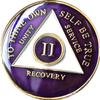 30 Year AA Medallion Metallic Purple Tri-Plate Sobriety Chip view 1