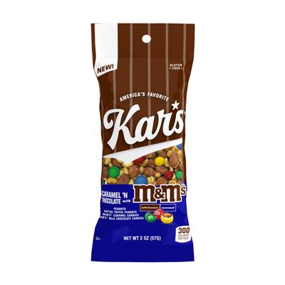 Kars Nuts Caramel 'N Chocolate with M&M'S Candies Trail Mix, 2 oz  Grab & Go Bags (Pack of 36), Gluten-Free Trail Mix Snack