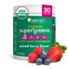 Zena Nutrition Organic Super Greens Powder, 70+ Superfoods, 0 Sugar, 3G Fiber, Spirulina, Chlorella, Antioxidants, Prebiotics/Probiotics, Digestive Enzymes, Mixed Berry, 30 Servings view 1
