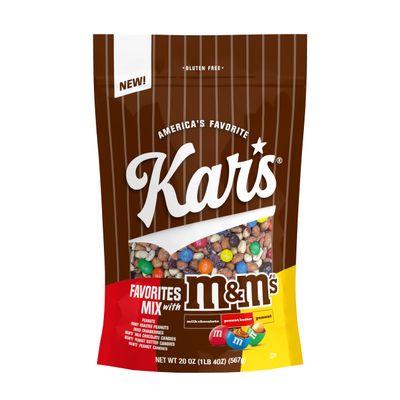 Kars Nuts Favorites Mix with M&M'S Candies Trail Mix, 20 oz Resealable Pouch (Pack of 6), Gluten-Free Trail Mix Snack