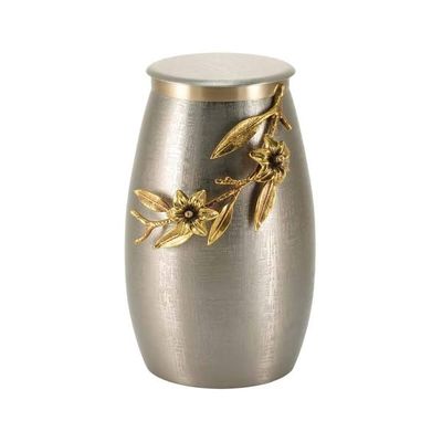 At Peace Memorials Windsong Lily Pewter/Bronze, Cremation urn for Ashes 205 Cubic inches