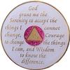 32 Year AA AA Medallion Medallion Pink Glitter White Glow Tri-Plate Sobriety Chip view 2
