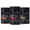 Sports Research Antarctic Krill Oil Omega 3 1000mg (with Phospholipids, Choline & Astaxanthin), Turmeric Curcumin C3 Complex (with Bioperine Black Pepper & Coconut Oil) & Plant Based Vitamin D3 + K2 view 1
