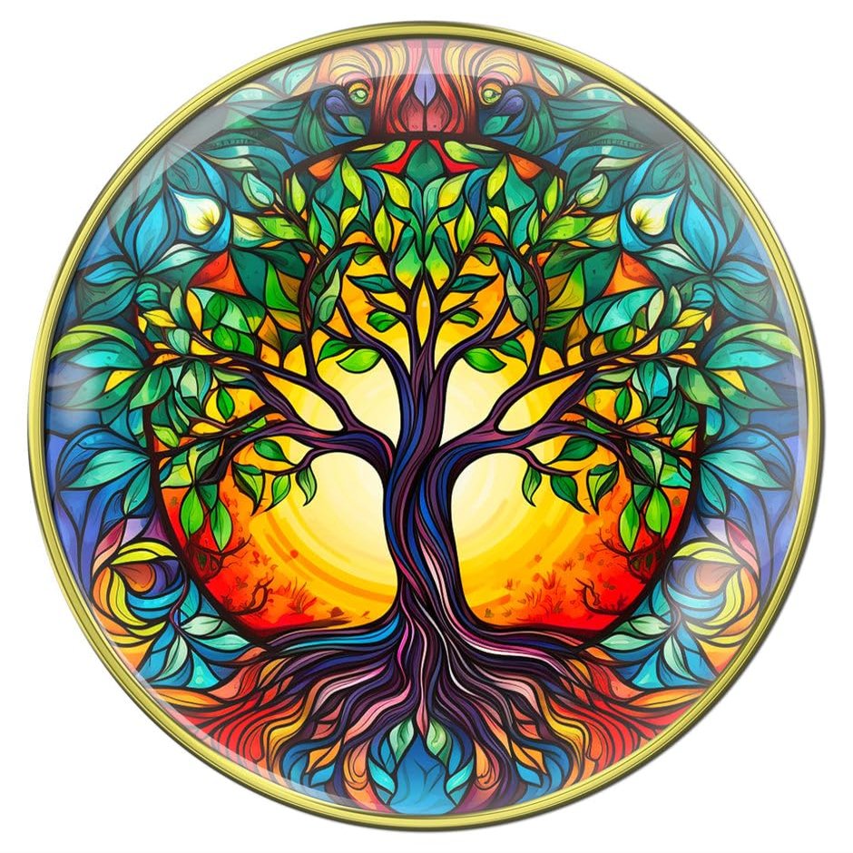 10 Year Tree of Life Medallion Colorful Sobriety Chip Growing Along Spiritual Lines