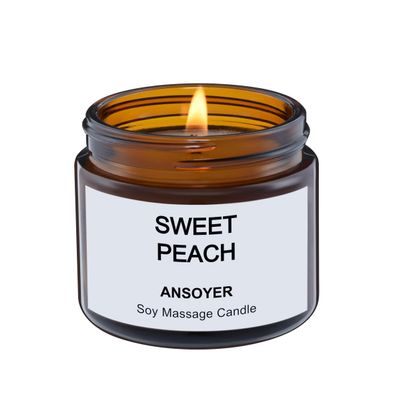 ANSOYER Mini Massage Candle - Portable Warm Oil Candle for Dry Skin Relief & Relaxation - 1.77OZ (Sweet Peach)