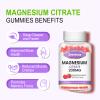 2 Pack Magnesium Citrate Gummies, High Absorption Magnesium Gummies for Adults, Muscle & Teeth Support, Vegan Natural Raspberry Flavor 120 Cts view 3