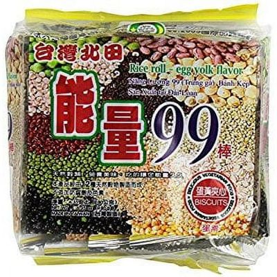 All natural Pei Tien Energy 99 rice cake roll 6.35oz (Egg Yolk Flavor, 4 Packs)