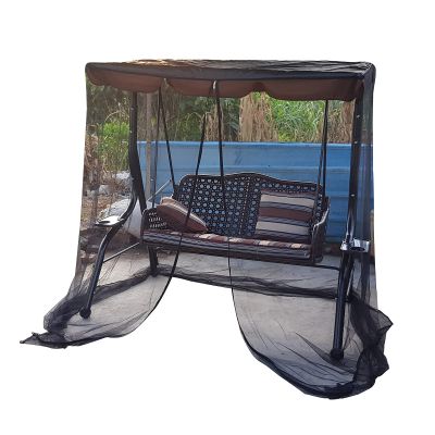 Derefine Mosquitos Netting for Patio, Garden Patio Rocking Bench Hexapod Protection Cover, Porch Swing Net, Zippers Opening and Roof Waterproof Patio Mesh Mosquitos Netting for 2 Person(B)