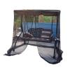 Derefine Mosquitos Netting for Patio, Garden Patio Rocking Bench Hexapod Protection Cover, Porch Swing Net, Zippers Opening and Roof Waterproof Patio Mesh Mosquitos Netting for 2 Person(B) view 1