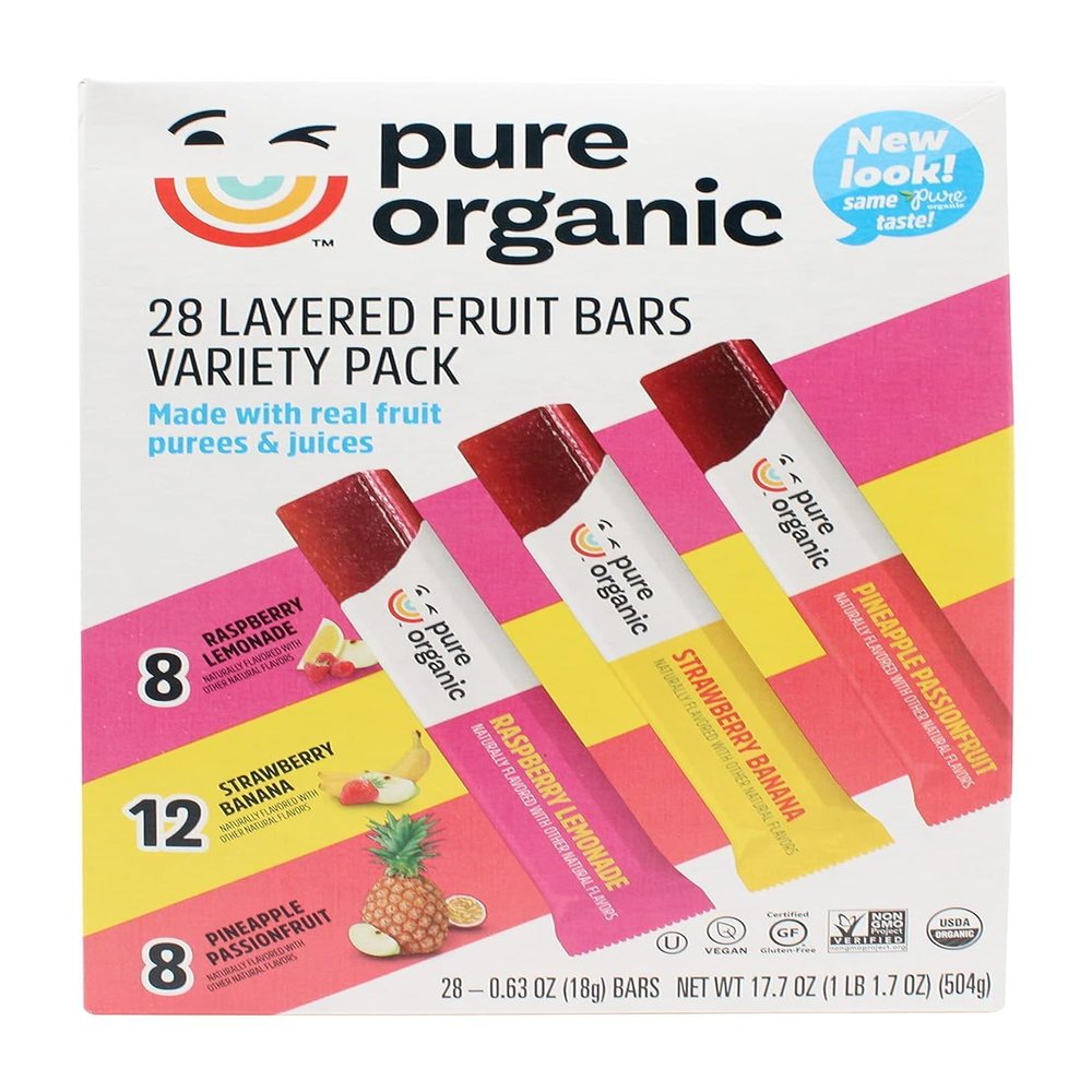 Generic Pure Organic Layered Fruit Bars Variety Pack ~ 56 total count ~ 2 PACK