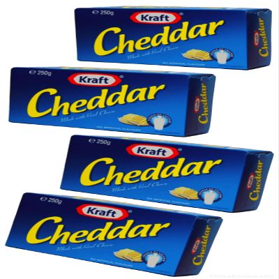 FIJIAN MADE Cheddar Cheese BLOCK (Value Pack Of 4 x 250g Ea) Delicious!