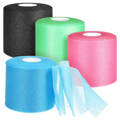 TOPPERFUN 4rolls Outdoor Athletic Wrap Tape Pre Wrap Sports Tape for Wrist Ankle and Multi-Functional Use Soft Sponge Material for Comfortable Application for Sports and Hair Styling