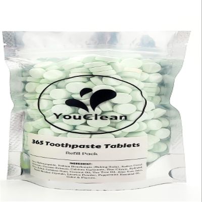 YouClean Refill Pack - 365 Toothpaste Tablets - Natural Remineralization & Whitening with Nano Hydroxyapatite - Travel or Daily Use - Fluoride Free (Matcha365)