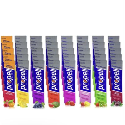 ALL 8 FLAVORS Powder Packets Variety Pack, Total 40 Packets of 8 Different Flavors: Lemon, Watermelon, Black Cherry, Grape, Berry, Kiwi Strawberry, Rasberry Lemonade, and Orange Rasberry - With Electrolytes, Vitamins, Immune Support and No Sugar Adde