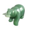 DNSBOND Natural Jade Bear with Mouth Fish Ornament Green Dongling Sculpture Standing Polar Bear, 1 Inch view 1