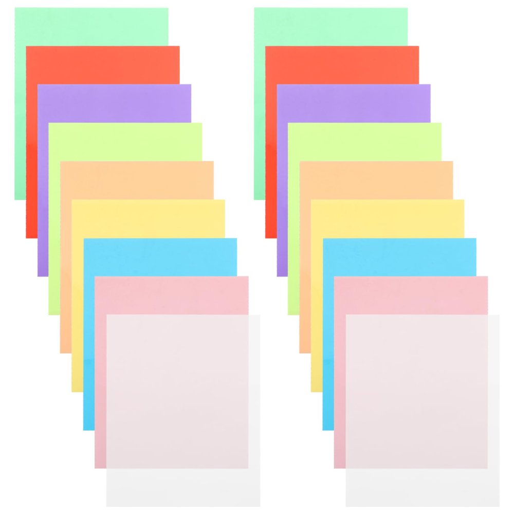 PLAFOPE 18sheets Colored Cellophane Craft Paper Transparent Hard Sheets for Diy Projects Vibrant Colors Durable Material Boy Girl Creative Crafting Each Color