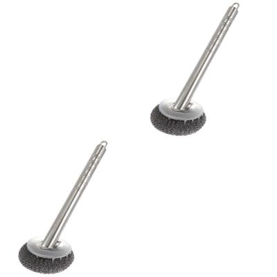 FOMIYES 2pcs Stainless Steel Kitchen Cleaning Brush Wire Ball Scrubber Kitchen Accessory Easy Cleaning for Pots Dishes