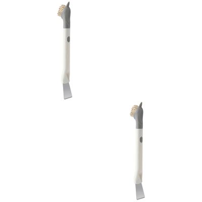 FOMIYES 2pcs Kitchen Cleaning Brush for Stove and Range Hood Multifunctional Dish Scrub Brush for Deep Cleaning Cooktops Pan Bottom and Tile Grout Efficient Oil Stain