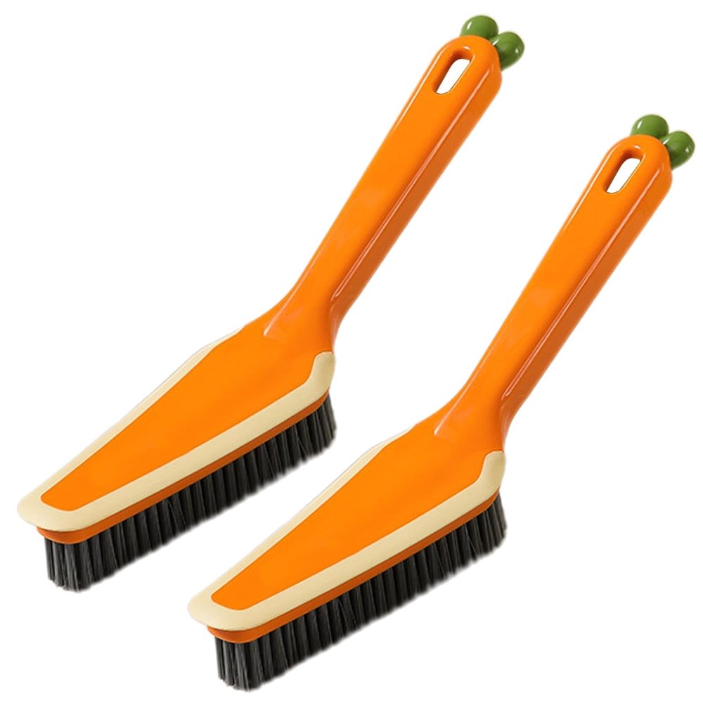 Hard Bristle Detachable Cleaning Brush, 4 in 1Household Cleaning Brush, Crevice Cleaning Brush, Multifunctional Gap Cleaning Scrub Brush Cleaning Tools for Kitchen, Bathroom, Window (2, Orage)