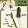 Hard Bristle Detachable Cleaning Brush, 4 in 1Household Cleaning Brush, Crevice Cleaning Brush, Multifunctional Gap Cleaning Scrub Brush Cleaning Tools for Kitchen, Bathroom, Window (2, Orage) view 2