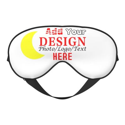 Custom Soft Eye Mask, Design Funny Photo Text Sleep Blindfold Eye Mask with Adjustable Strap Personalized Light Blocking Mask Customized Blackout Eye Cover for Man Woman Home Travel Offices Nap