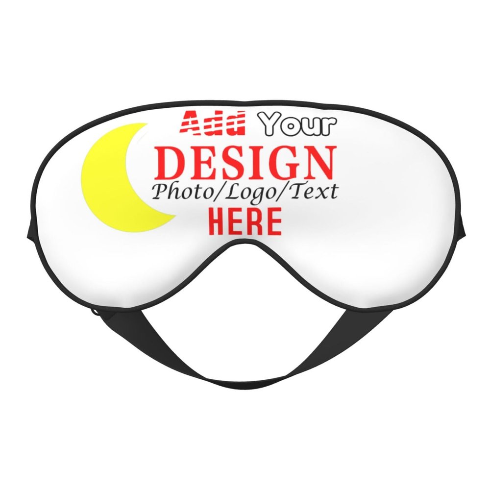 Custom Soft Eye Mask, Design Funny Photo Text Sleep Blindfold Eye Mask with Adjustable Strap Personalized Light Blocking Mask Customized Blackout Eye Cover for Man Woman Home Travel Offices Nap