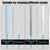 3pcs Silicone Bottle Brush & Straw Cleaner Brush, Reusable Straw Cleaning Brush Water Cup Brush Set Extra Long Brush Kit Bottle Accessories for Stanley Tumbler & Metal Glass Straws (Blue) view 3