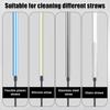 3pcs Silicone Bottle Brush & Straw Cleaner Brush, Reusable Straw Cleaning Brush Water Cup Brush Set Extra Long Brush Kit Bottle Accessories for Stanley Tumbler & Metal Glass Straws (Grey) view 3