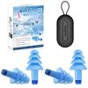 Hearprotek Airplane Ear Pressure Relief Earplugs, Soft Reusable Ear Plugs for Airplane Pressure with Carrying Case, Travel Essentials for Adults, Flying, Reduce Pressure & Engine Noise (Blue+Blue) view 1