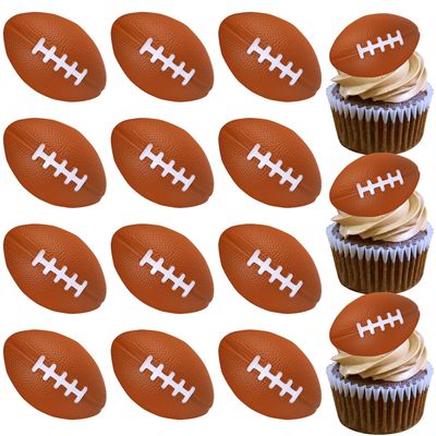 12 Pack Rugby Ball Cupcake Toppers Assembled American Football Cupcake Picks for Super Rugby Sports Theme Baby Shower Kids Birthday Party Cake Decorations