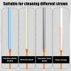 3pcs Silicone Bottle Brush & Straw Cleaner Brush, Reusable Straw Cleaning Brush Water Cup Brush Set Extra Long Brush Kit Bottle Accessories for Stanley Tumbler & Metal Glass Straws (Orange) view 3