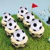 12 Pack Soccer Ball Cupcake Toppers Sports Ball Theme Cupcake Picks for Baby Shower Kids Birthday Football Theme Party Cupcake Decorations Supplies view 4